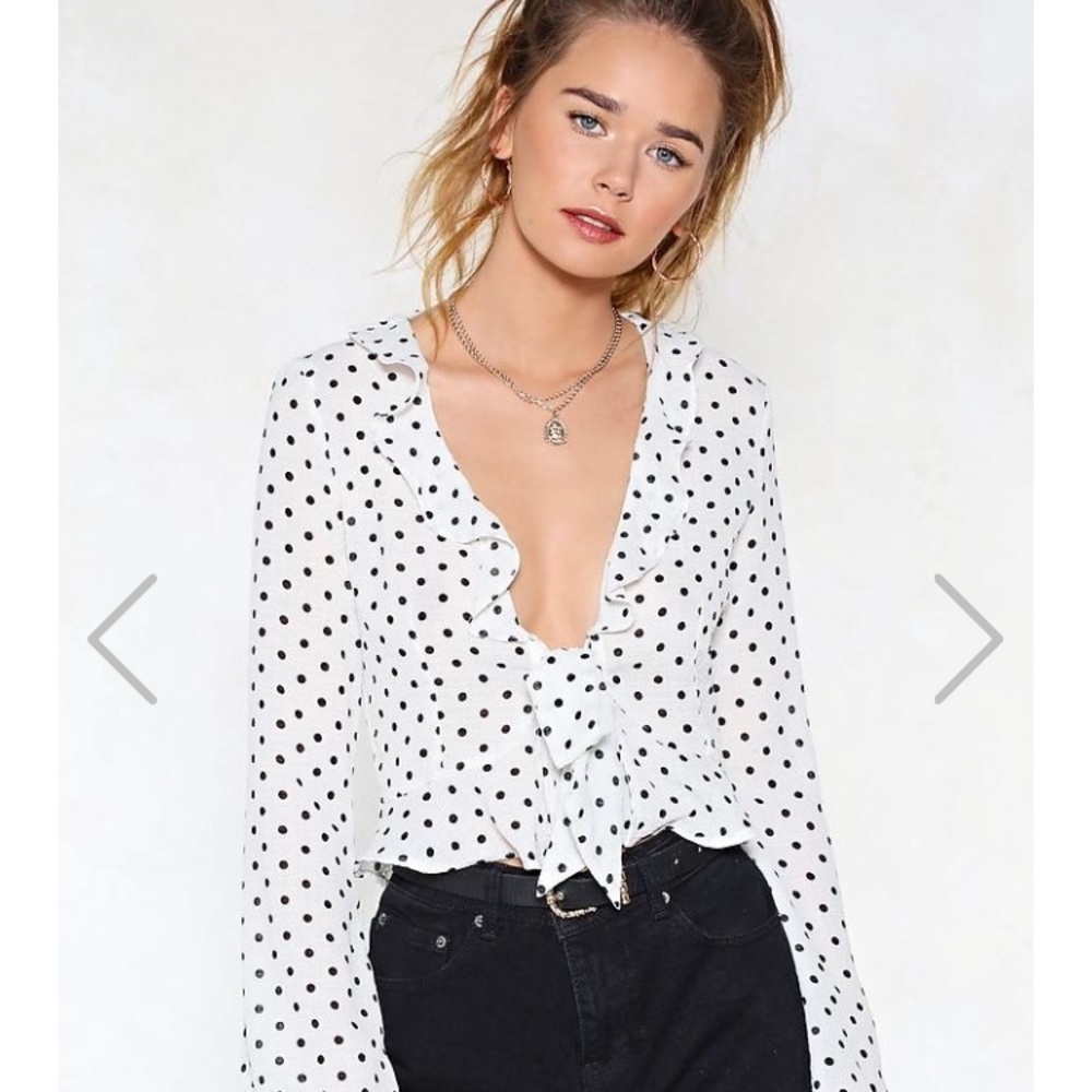 Nasty gal polka dot top